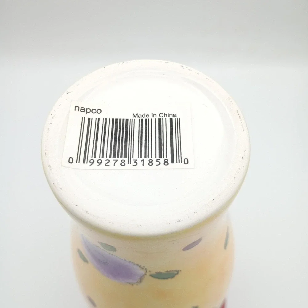 Vintage Napco Whimsical Ceramic Pottery Vase Hand Painted 9